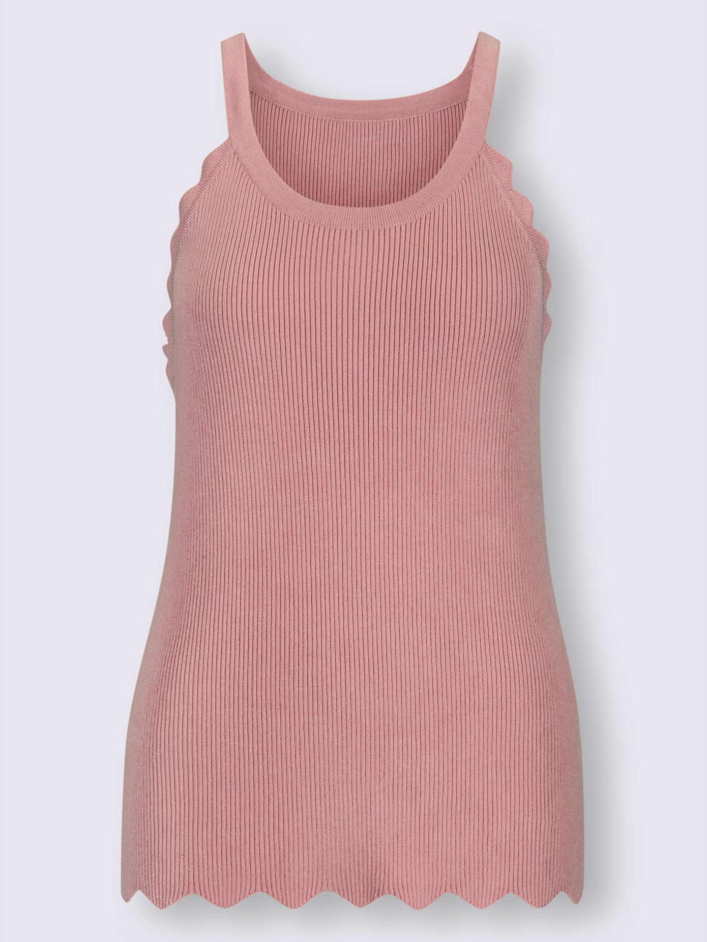 Débardeur en tricot joli ourlet ondulé