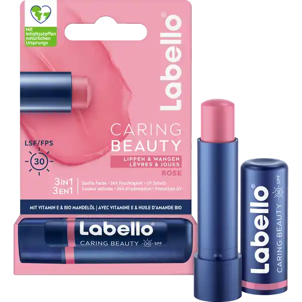 Lippenpflegestift Caring Beauty Rose LSF 30