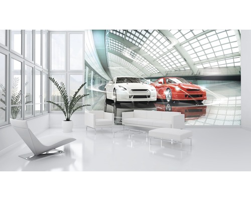 Vliesbehang sportwagen 1926 VEXXXL set van 4 stuks 416 x 254 cm