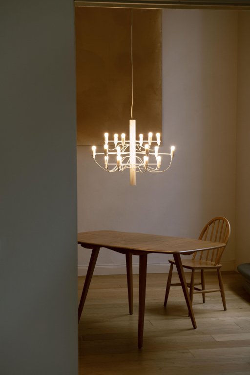 Flos 2097/18 by Gino Sarfatti kroonluchter Ø69 transparant zwart