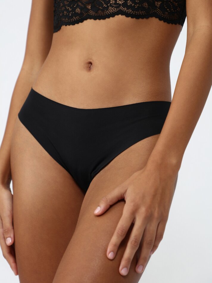 Pacote com 3 cuecas clássicas de microfibra com estampa de ondas - Pretas