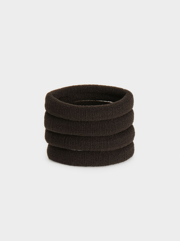 Conjunto de Elásticos de Cabelo - Marrom