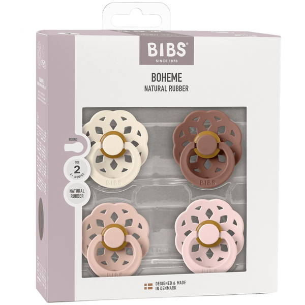 BIBSBIBS   Schnuller Boheme Latex Round 4er Pack ivory/blush/woodchuck/blossom 6-12M