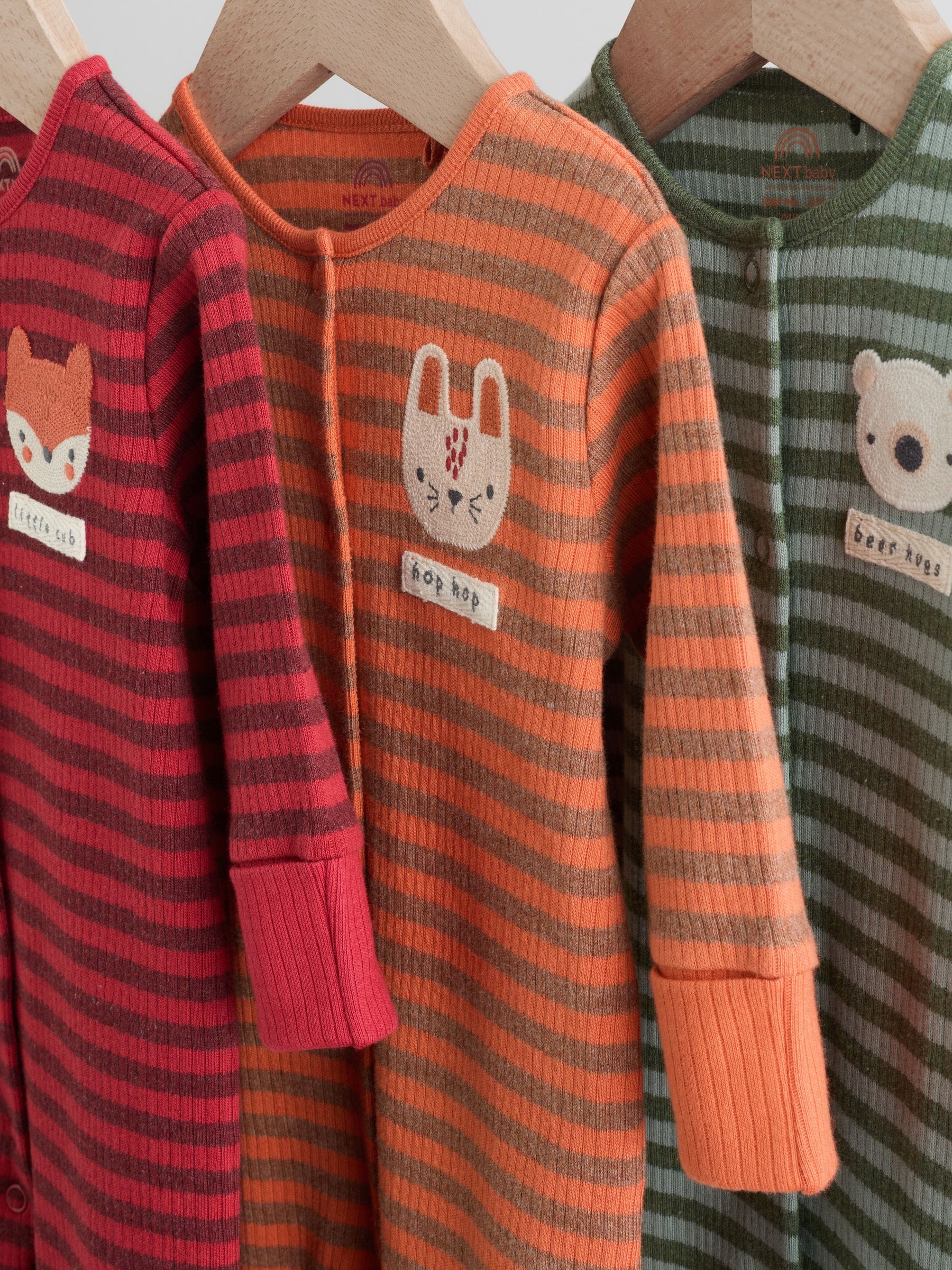 Oranje - Babypyjama met strepen (0mnd-2jr)