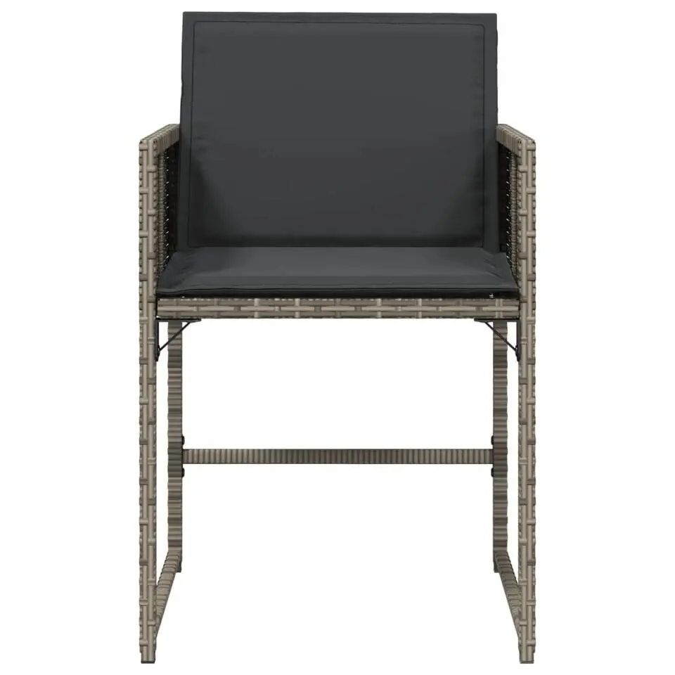 vidaXL - Tuinstoelen - Kussens - Grijs - Poly rattan - 4 stuks