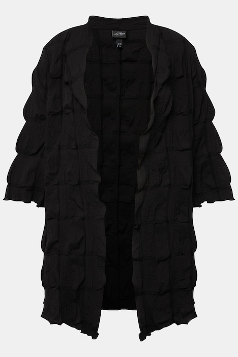 Jacke, 3D Struktur, A-Linie, V-Ausschnitt, 3/4-Arm