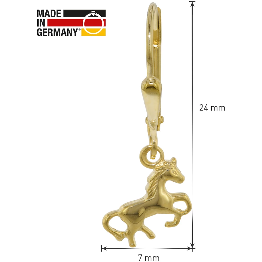 trendor Kinder-Ohrringe Gold 333 Pferde Ohrhänger gold