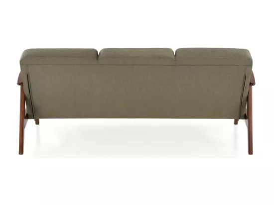 Canapé 3 places en tissu vert olive style retro Franky