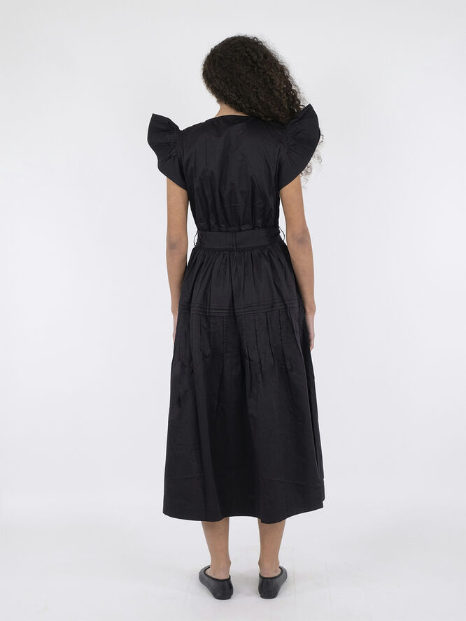 Neo Noir Marine Cotton Satin Dress Black