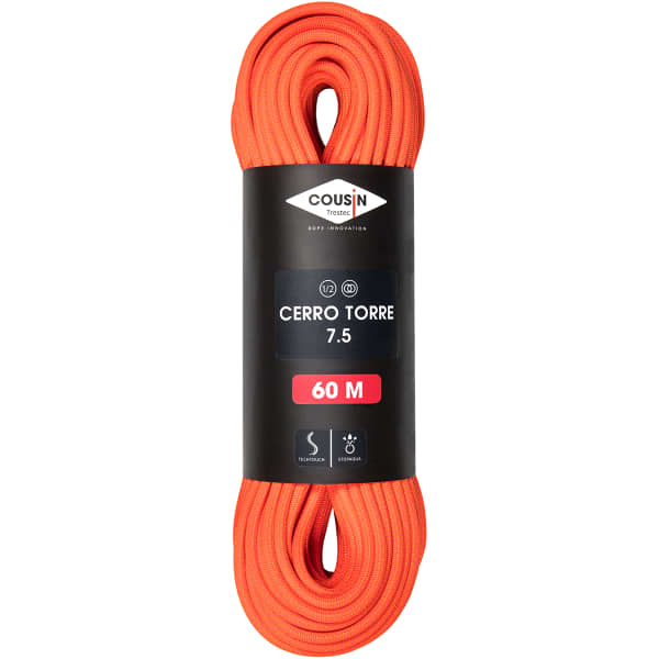 Corde alpinisme COUSIN CERRO TORRE 7,5 60M ORANGE TANGERINE