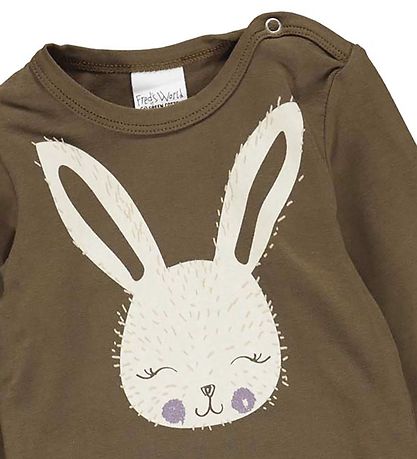 Freds World Body l/ä - Rabbit Font - Brown Mist m. Print
