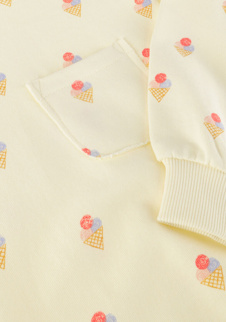 Sproet & Sprout ecru sproet & sprout sweater sweatshirt pocket ice cream print