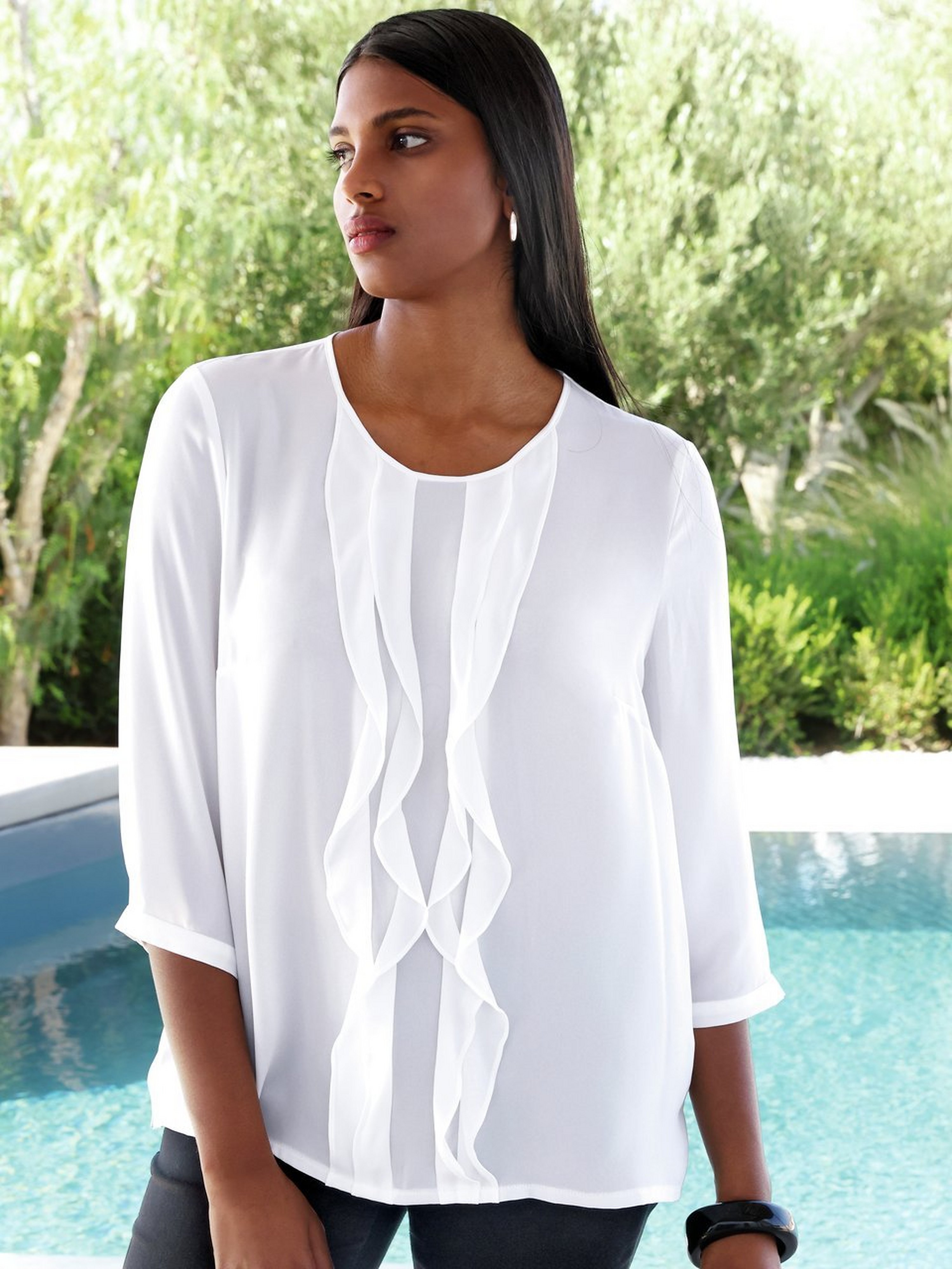 Bluse mit Rundhals-Ausschnitt