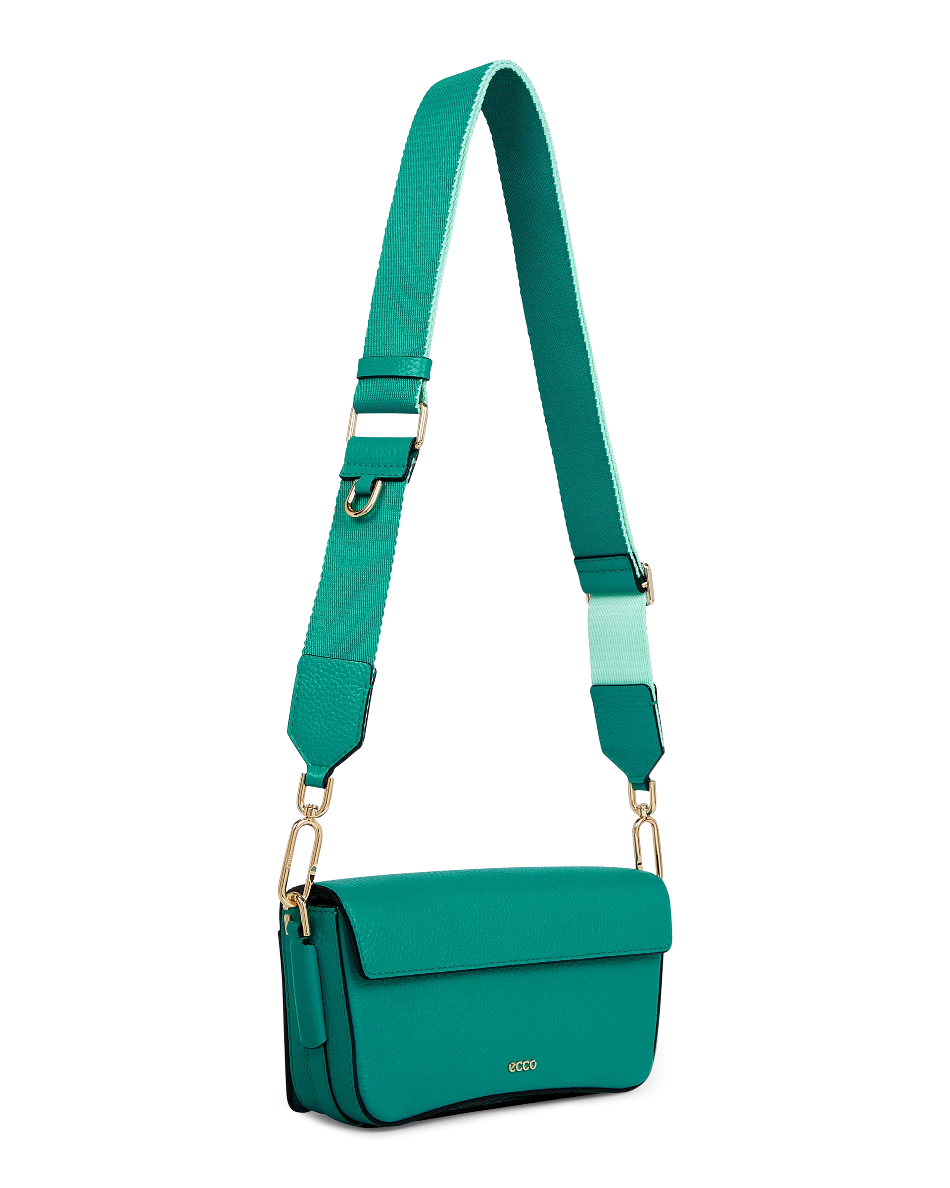 ECCO Pinch Bag Umhängetasche aus Leder Grün 13X25X7 cm