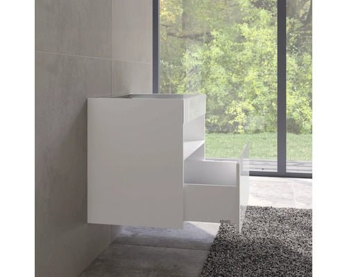 KEUCO Stageline wastafelmeubel met LED-verlichting, BxHxD 80 x 62,5 cm x 49 cm, frontkleur wit hoogglans, 32862300100