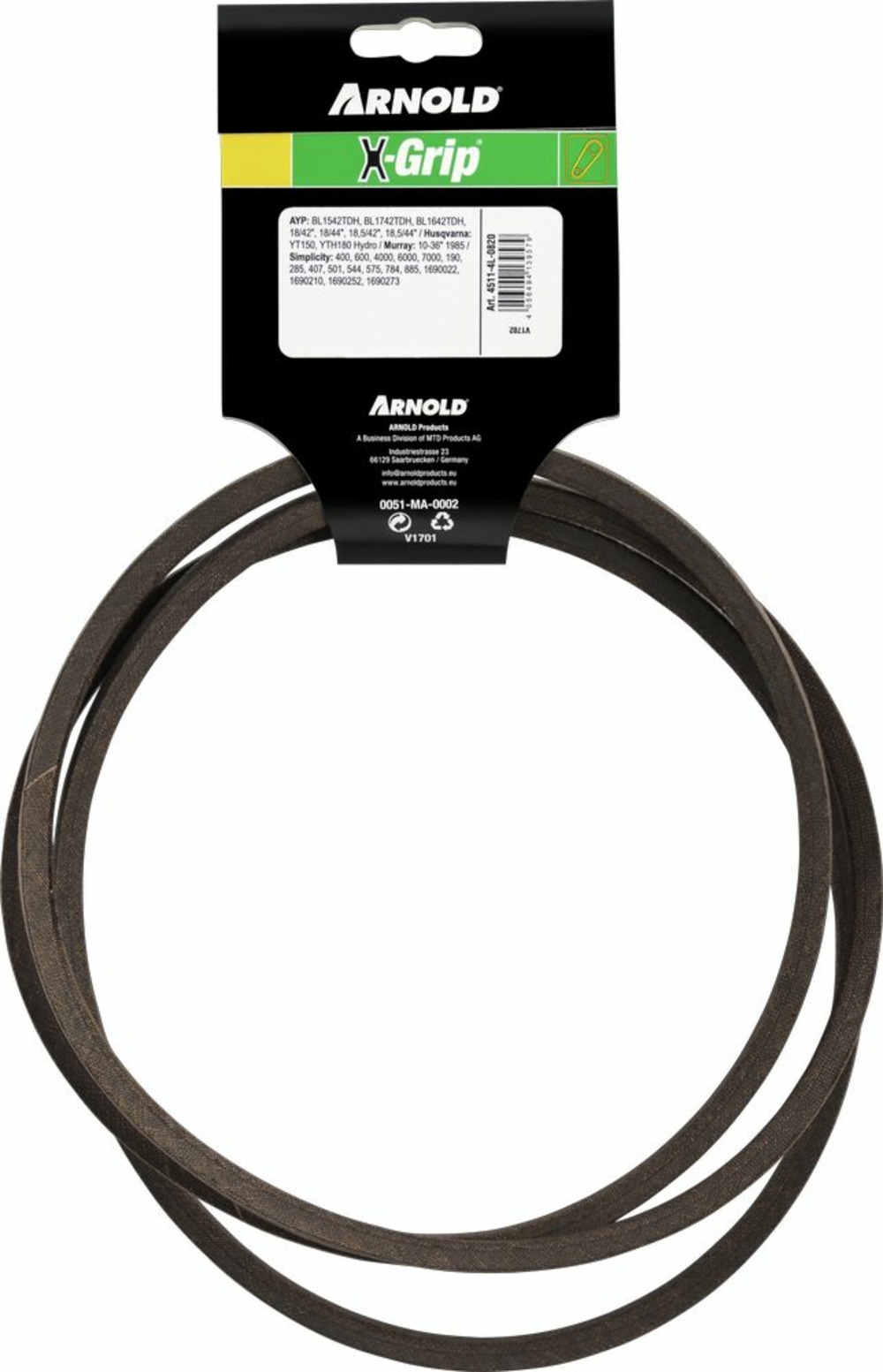 Courroie trapézoïdale x-grip v de type 4l820