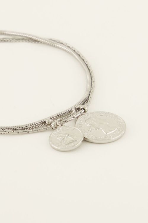 Driedubbele armband met bedels