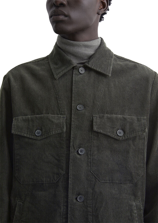 Marc O’Polo Overshirt with bowling collar, bott Broken graphite