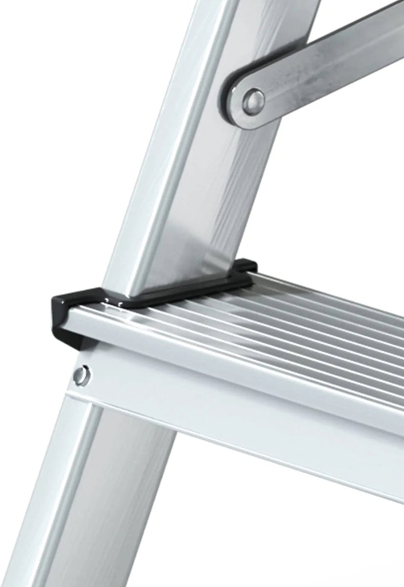PROREGAL Metalen Dubbele Giraffe Dubbelzijdige Aluminium Trapladder, 4 Treden, Draagvermogen 125 kg, Ladder, Trapladder, Huishoudladder