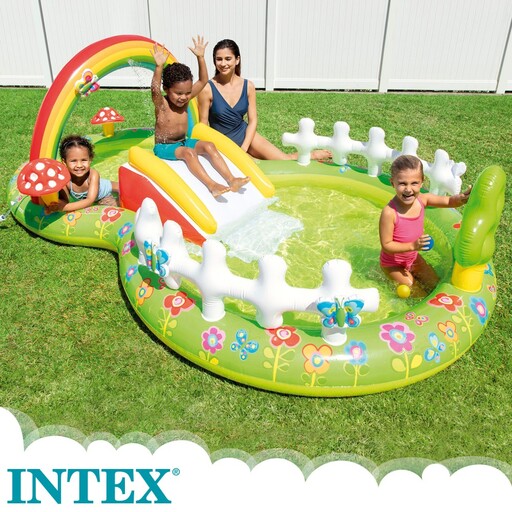 Centro de jogos aquáticos Intex Garden com escorregador