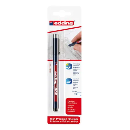 edding 1800 Faserzeichner Profipen, schwarz, 0.25mm