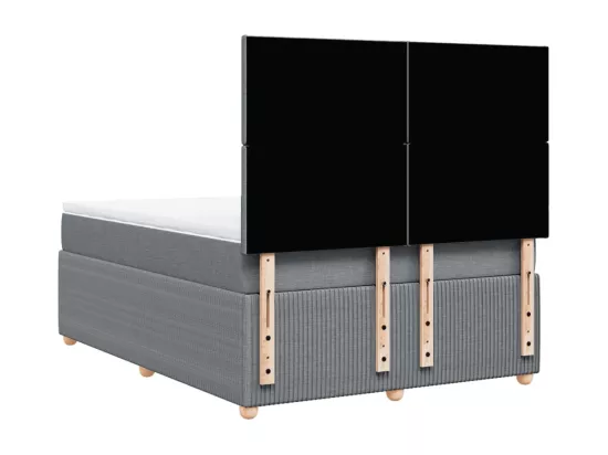 Sommier à lattes de lit avec matelas Gris clair 160x200cm Tissu