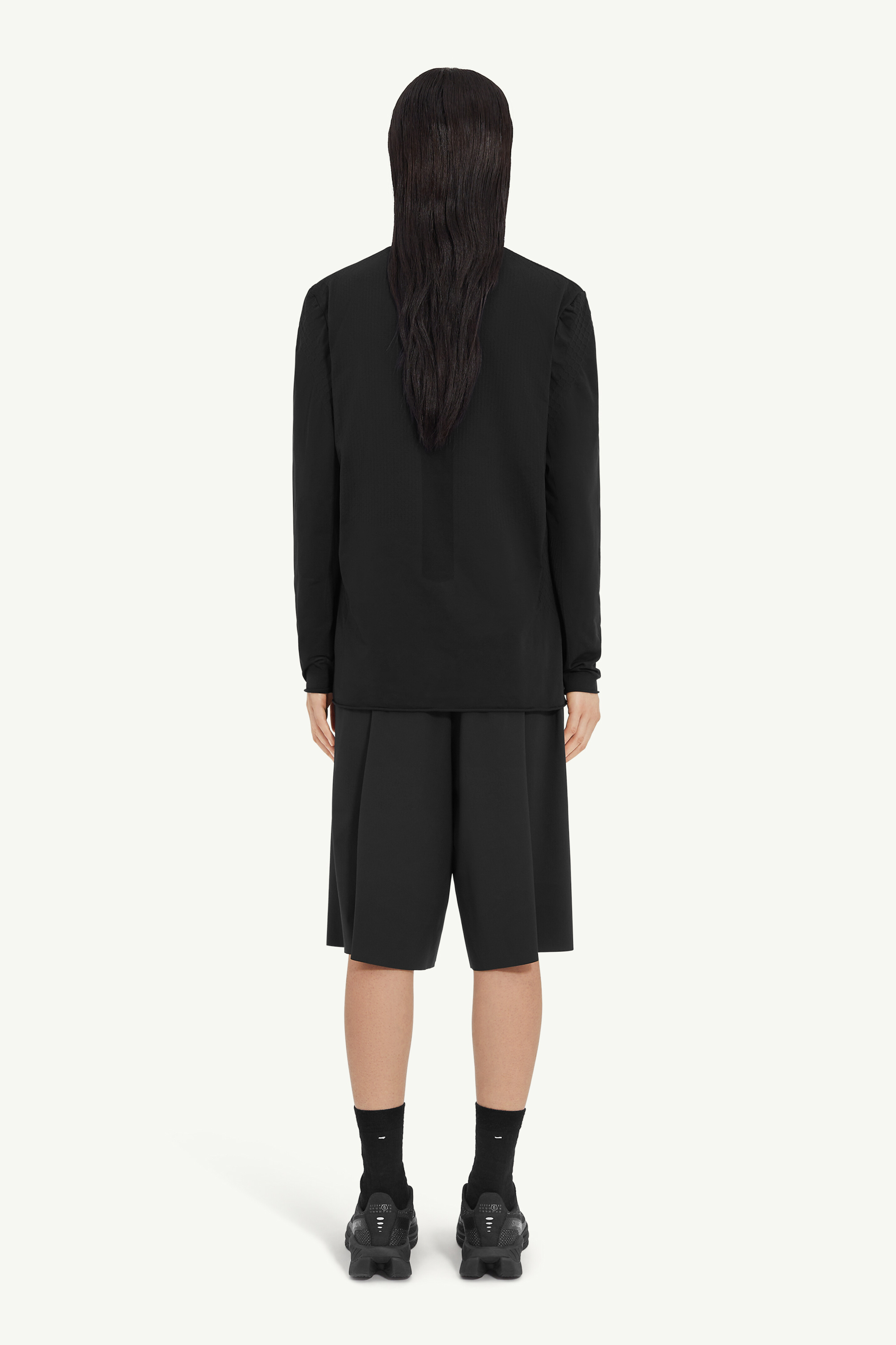 Black Nylon Sneaker Printed T-Shirt