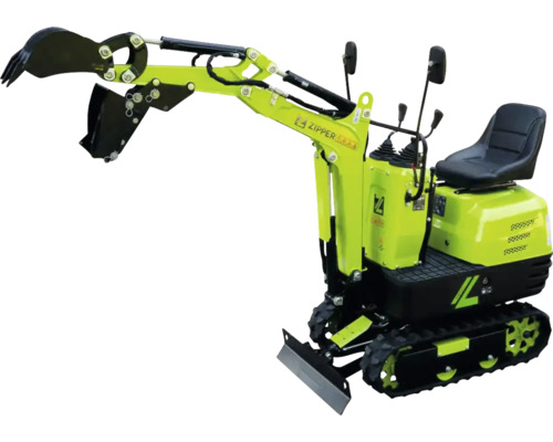 Minigraafmachine Zipper ZI-MBGS600 inclusief palletvorken, hark, slotenbak en bakdeksel, 4,36 kN uitbreekkrachtarm of 8 kN uitbreekkrachtbak, spoorbreedte 690 mm