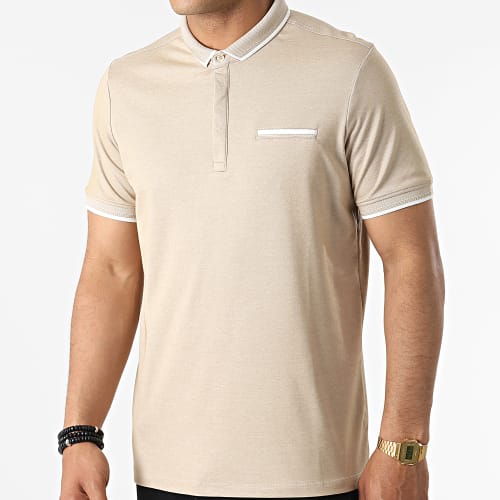 Polo A Manches Courtes 569 Beige Chiné