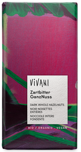 Vivani Chocolade Puur Hele Hazelnoten 100GR