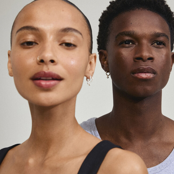 Pilgrim JOA crystal hoop earrings gold-plated Guld