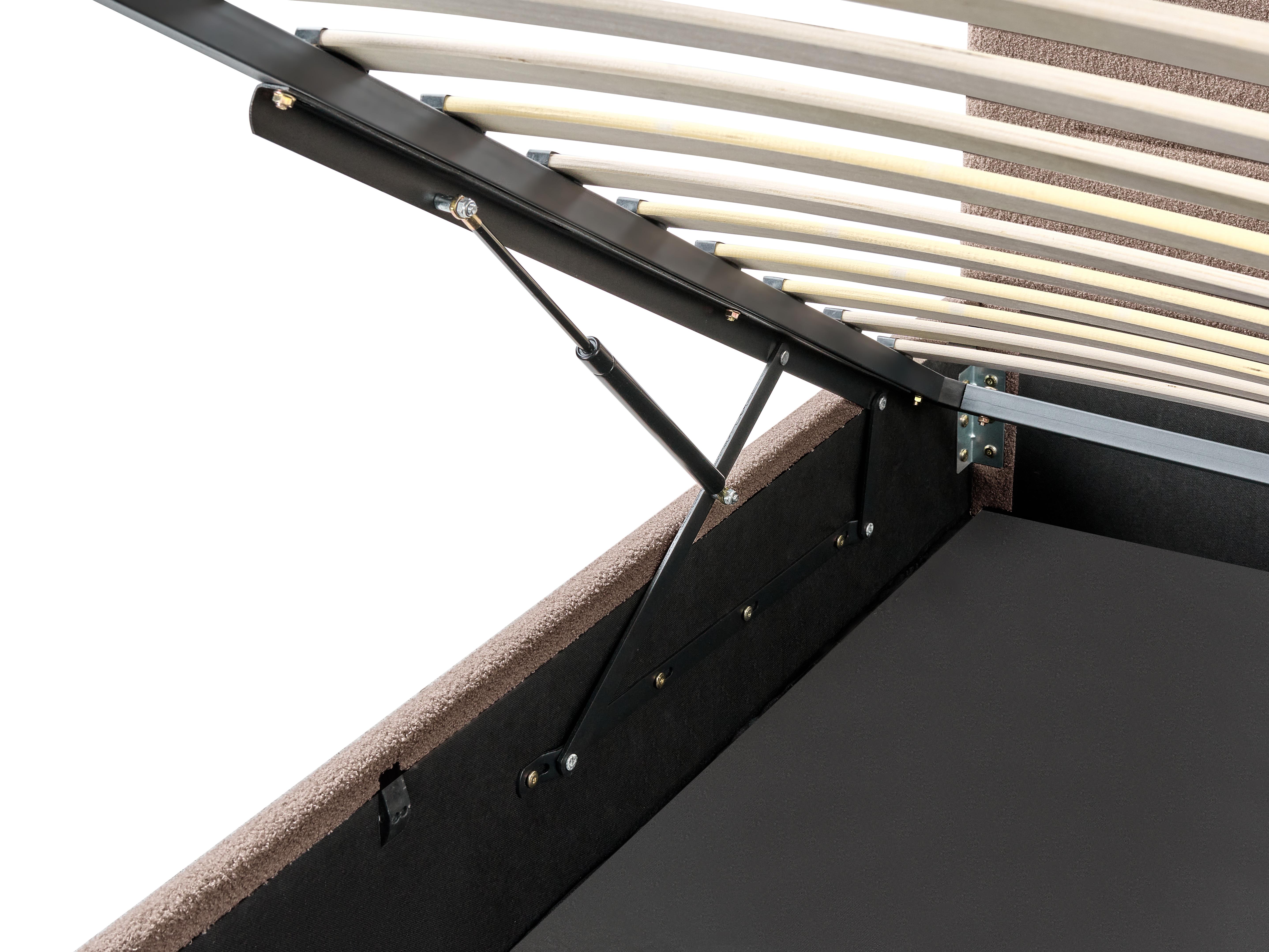 Bed met opbergruimte Bouclé MASSOGNES 140 x 200 cm Taupe