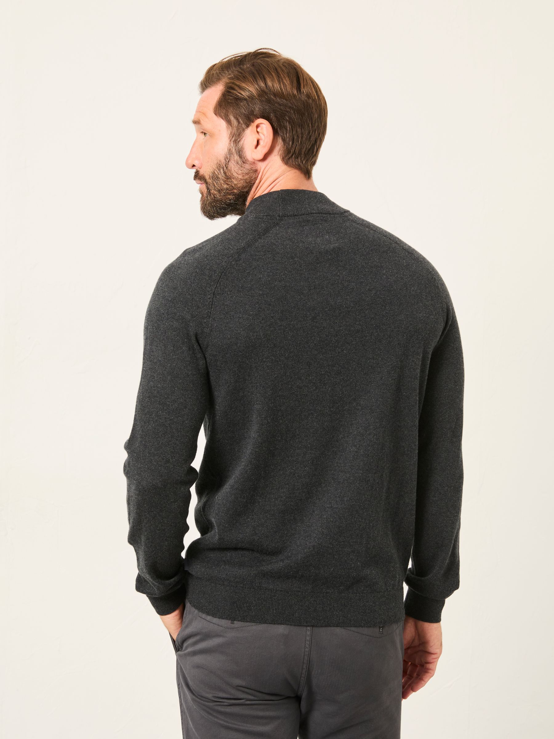 Antraciet - FatFace Knitted Turtle Neck Jumper