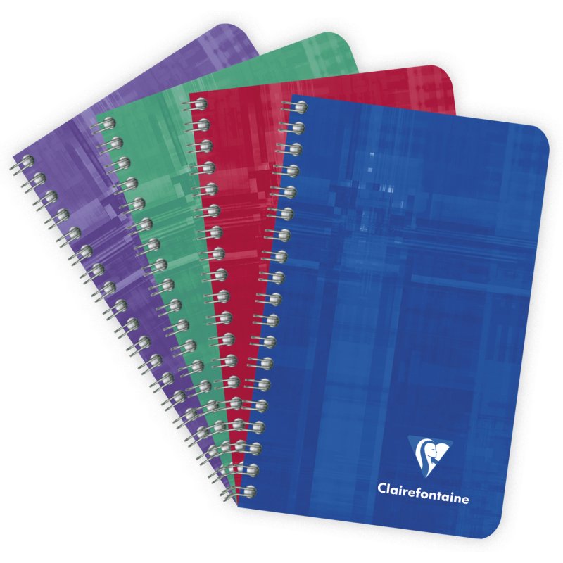 Carnet spirale Clairefontaine Metric 7,5 x 12 cm assorti ligné - 100 pages