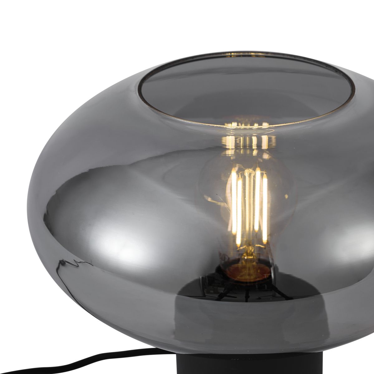 Design tafellamp zwart met smoke glas - Umbrella