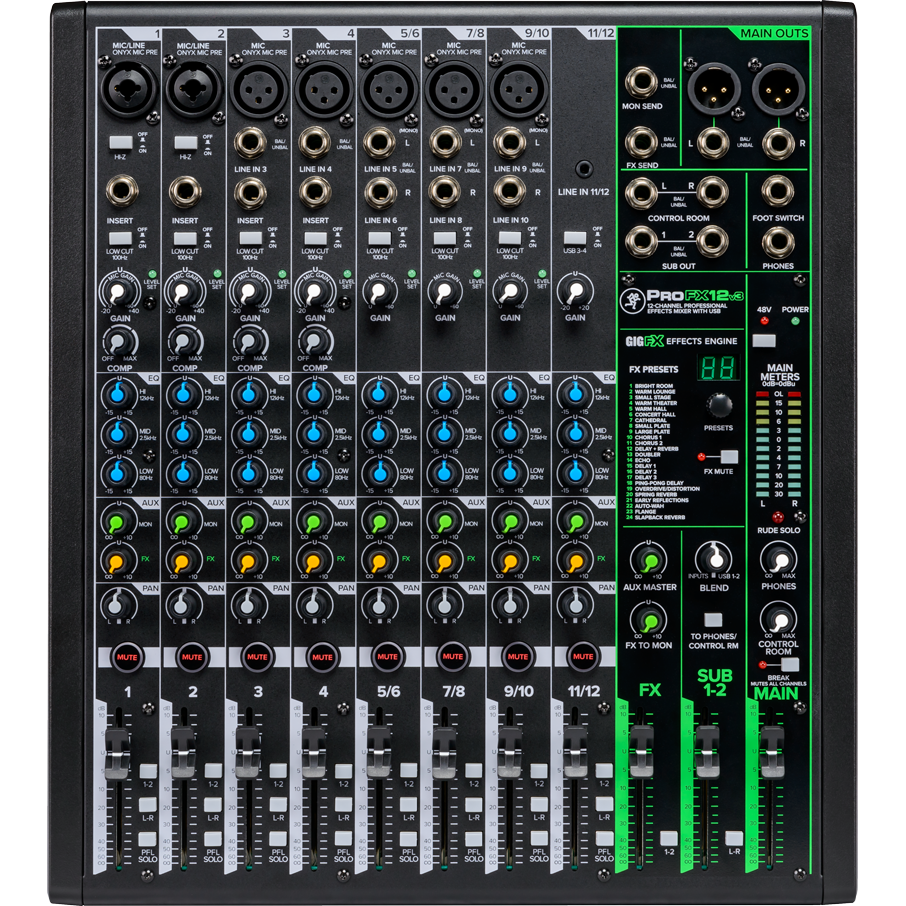 Mackie ProFX12v3 FX-mixer met USB-interface