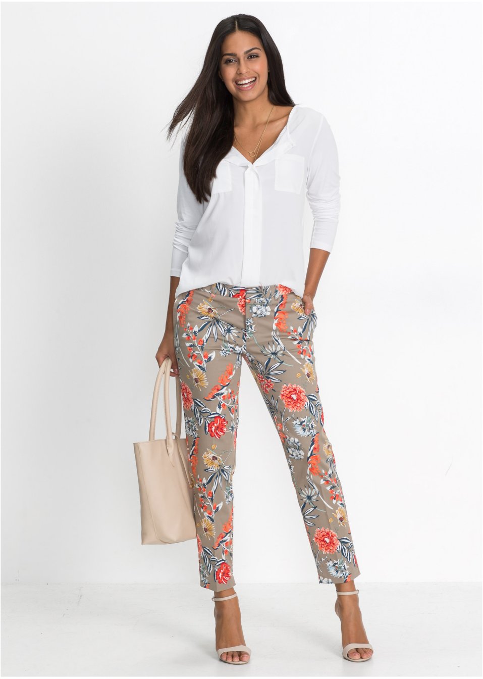 Pantalon extensible 7/8, imprimé