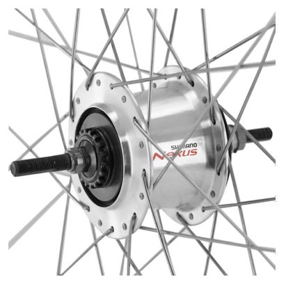 ROUE VTC 700X35 ARRIERE ER20 ALU NOIR DOUBLE PAROI MOY NEXUS 7V FREIN TAMBOUR 36 RAYONS INOX (SG-C3001-7R)