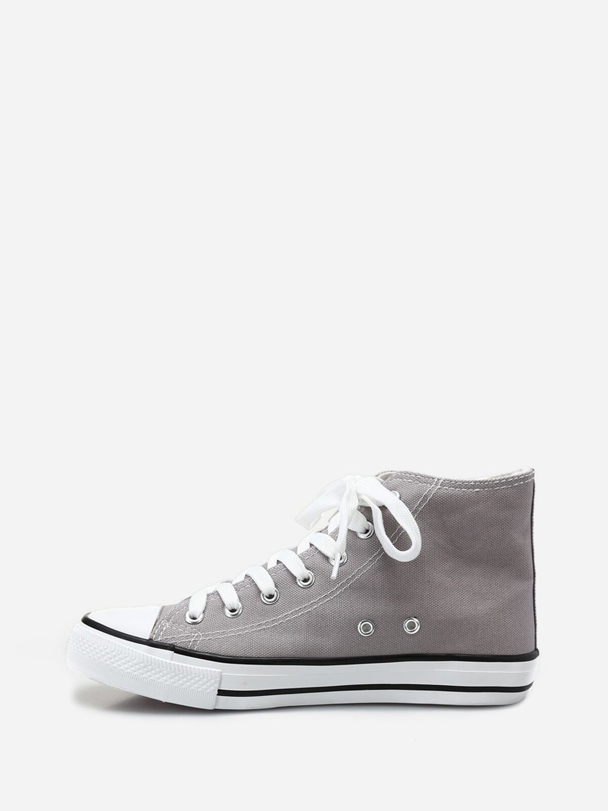 Tennis en toile à lacets- Gris