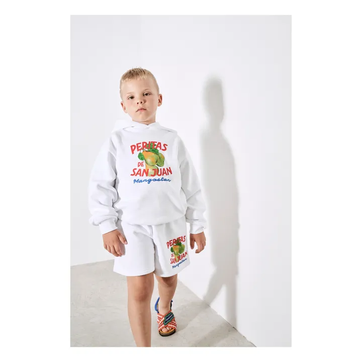 Maison Mangostan Short Molleton Peritas Coton Bio | Blanc