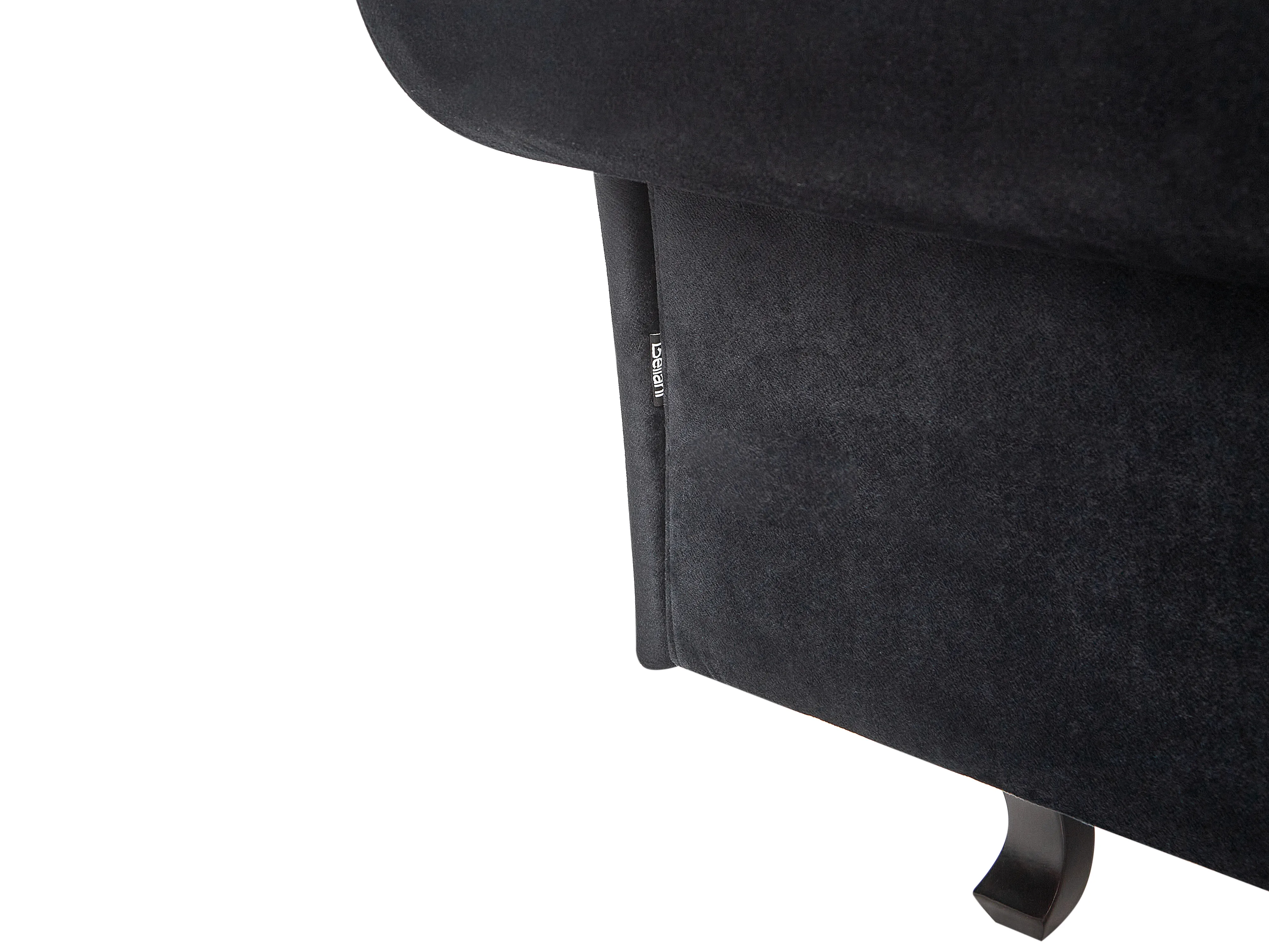 Rechtszijdige chaise longue LATTES II Fluweel Zwart met kussen