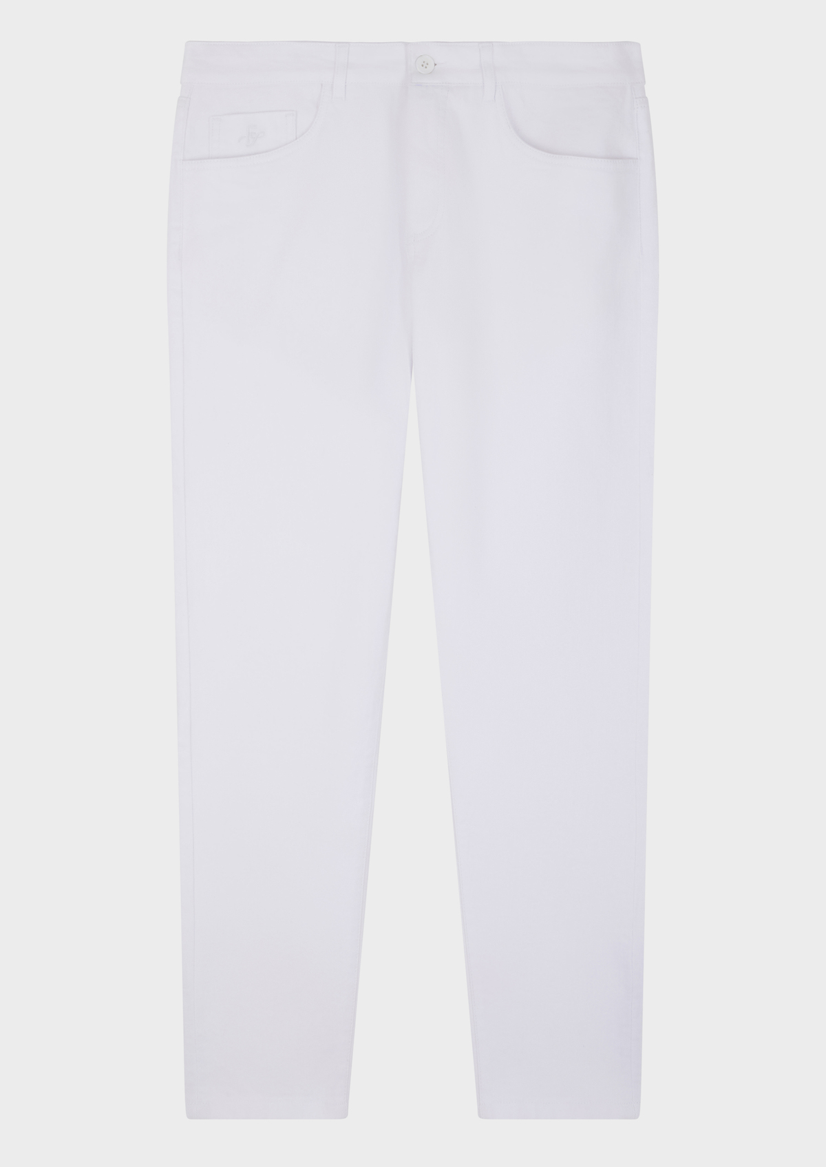 Pantalon casual skinny 7/8 en coton stretch uni blanc