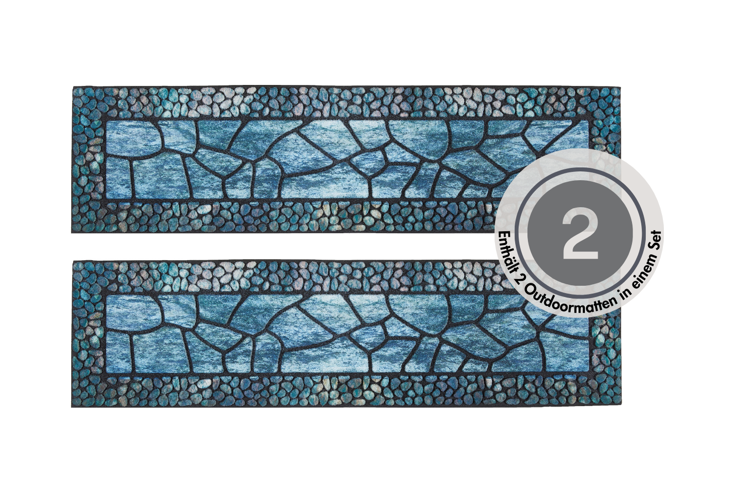 La Traviata buitenmat, set van 2, 24 x 90 cm, in turquoise