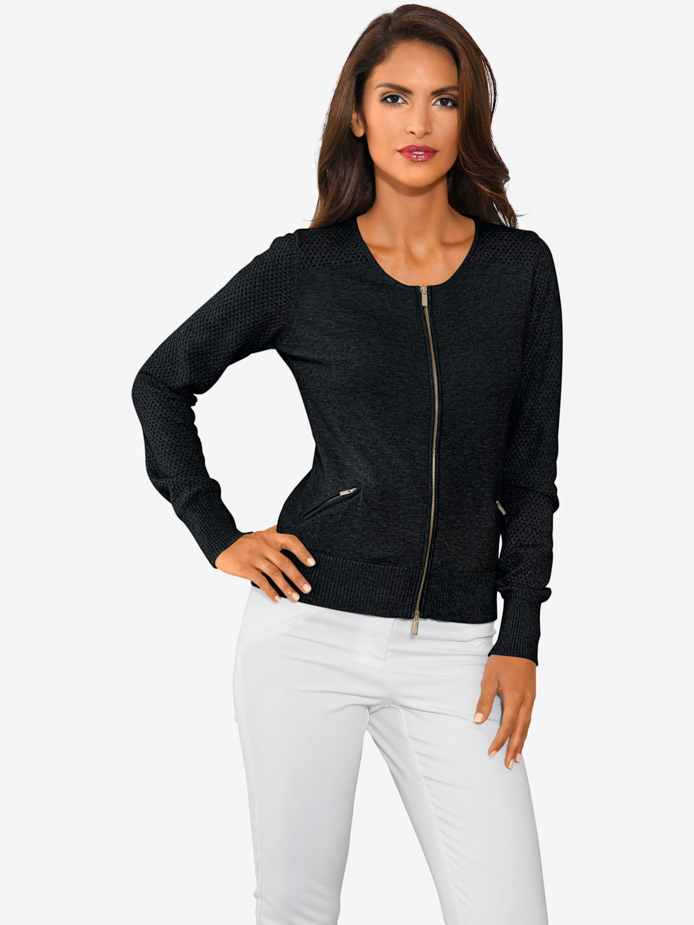Cardigan motif tricot ajouré tendance