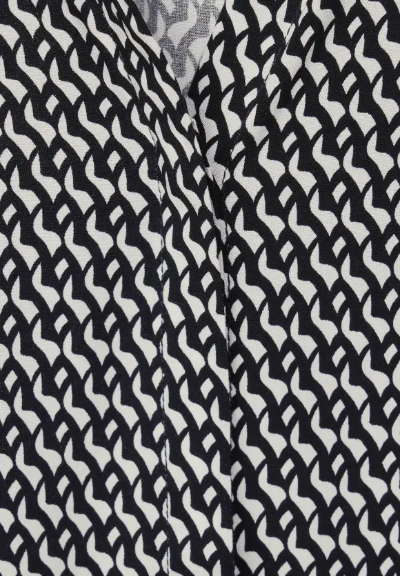 Print Viskosebluse - Black
