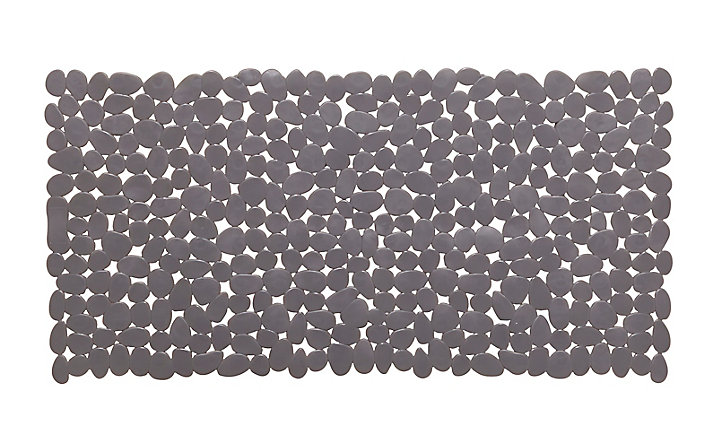 Tapis antidérapant rectangulaire baignoire et douche GoodHome Koros coloris anthracite en PVC L.70 x l.33 cm
