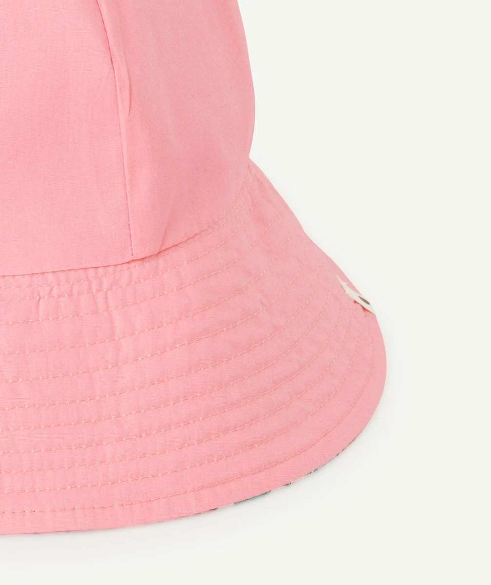 BOB FILLE EN COTON BLANC ET IMPRIMÉ FLEURI ROSE ET VERT