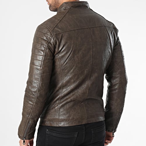 Veste Biker Marron