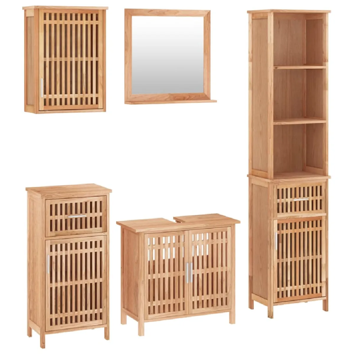 VidaXL Ensemble Salle de Bain 5 pcs Bois Noyer