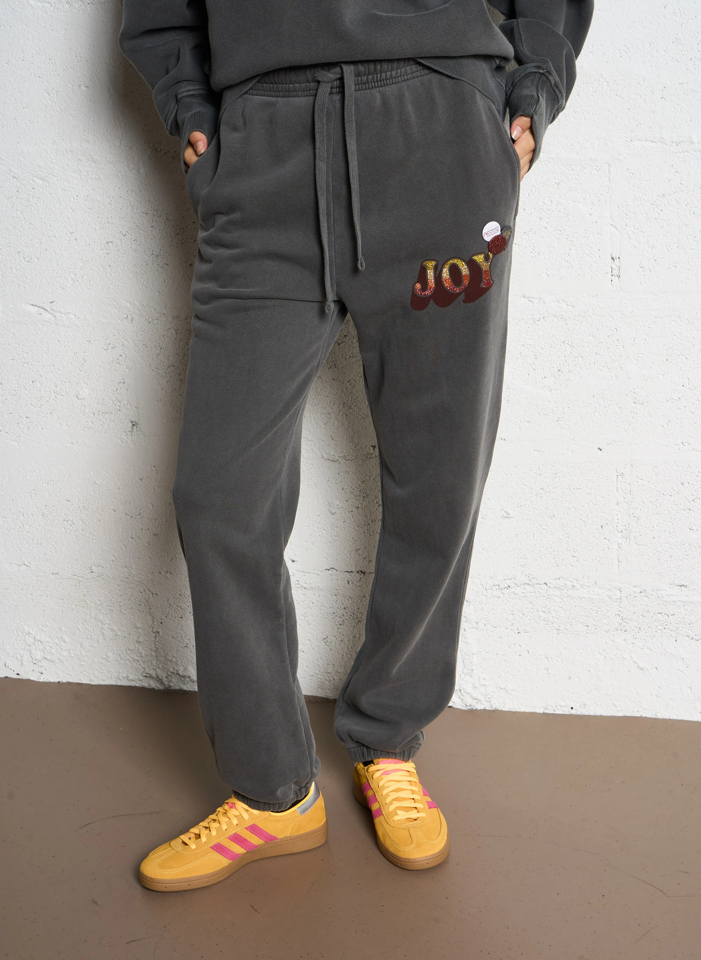 PALMER JOY - Jogging droit imprimé en coton| Gris